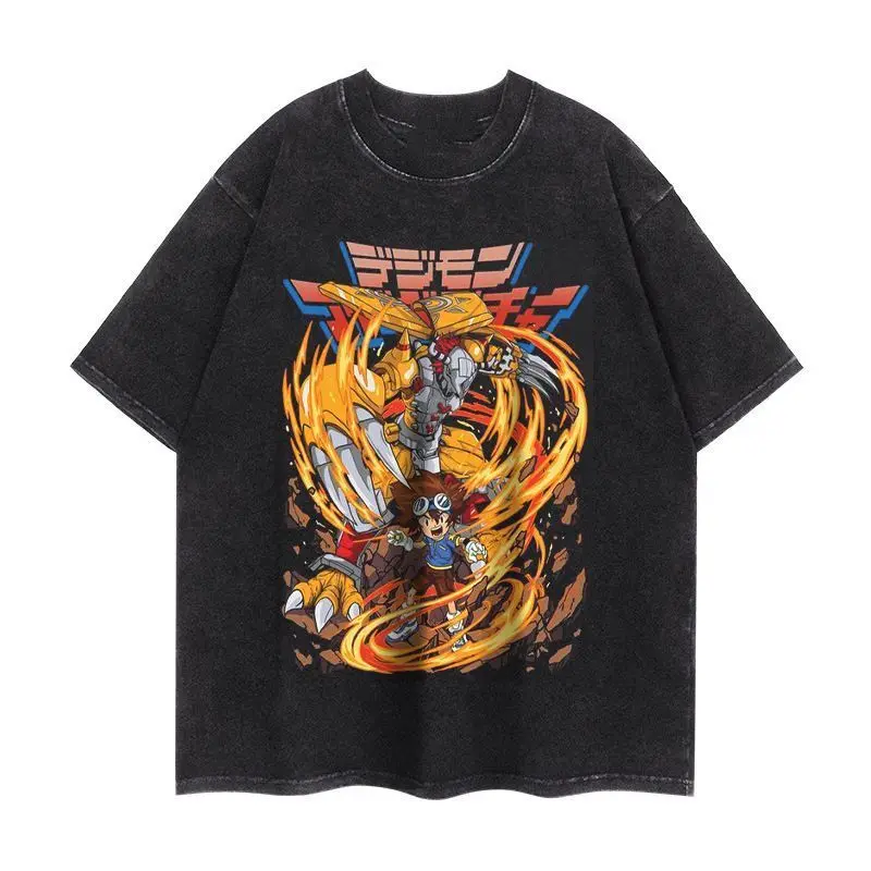 

Футболка Dragon Ball 2026 летняя винтажная из выстиранного хлопка оверсайз в уличном стиле с графическим принтом Гоку Ультра Инстинкт для мужчин, повседневная
