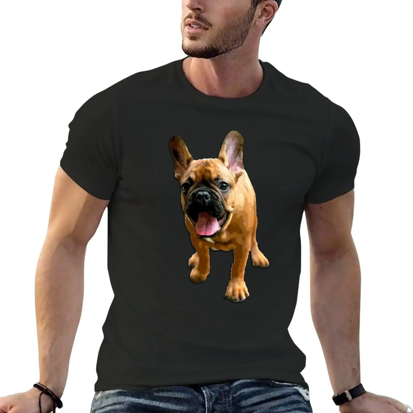 French Bulldog T-Shirt boys whites summer top mens plain t shirts