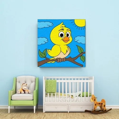 Tabdiko Painting By Numbers Tiny bird 20*20 cm Canvas Print Painting Set