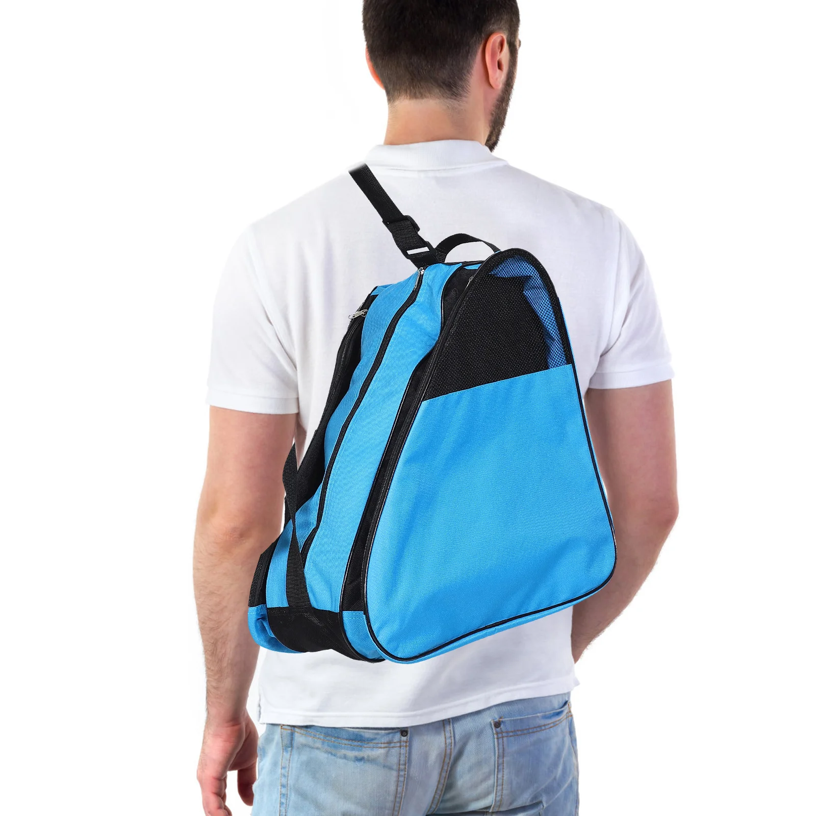 Bolsa de patinaje sobre ruedas para mujer, bolso para zapatos, bolsa de hombro, tela Oxford, cremallera, niño y