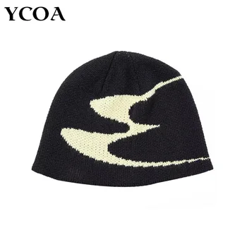 Bonnets tricotés pour hommes et femmes, casquettes graphiques Hip Hop Y2k, Streetwear d'hiver gothique Vintage mode coréenne, accessoires de pull unisexe pour femmes