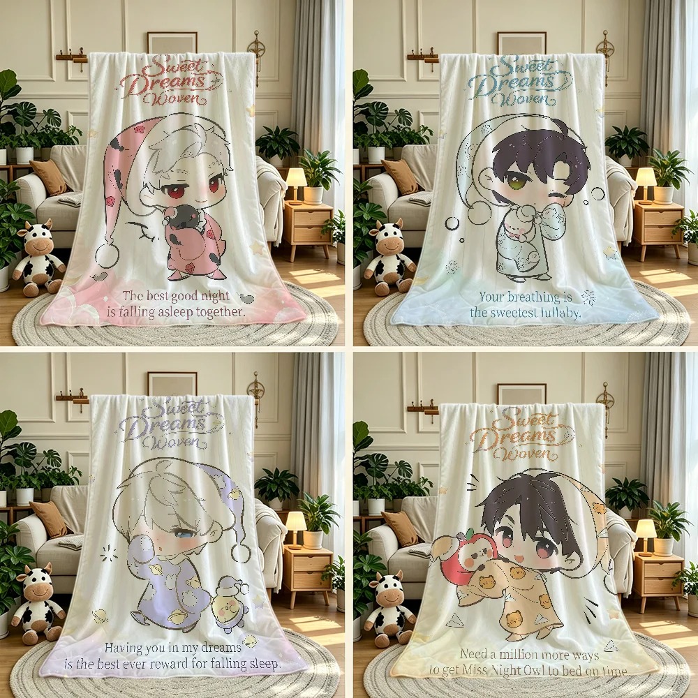 Q-style Pajamas Love And Deepspace Blanket Throw Super Cosy Plush Living Room Sofa Couch Childish Birthday Gifts