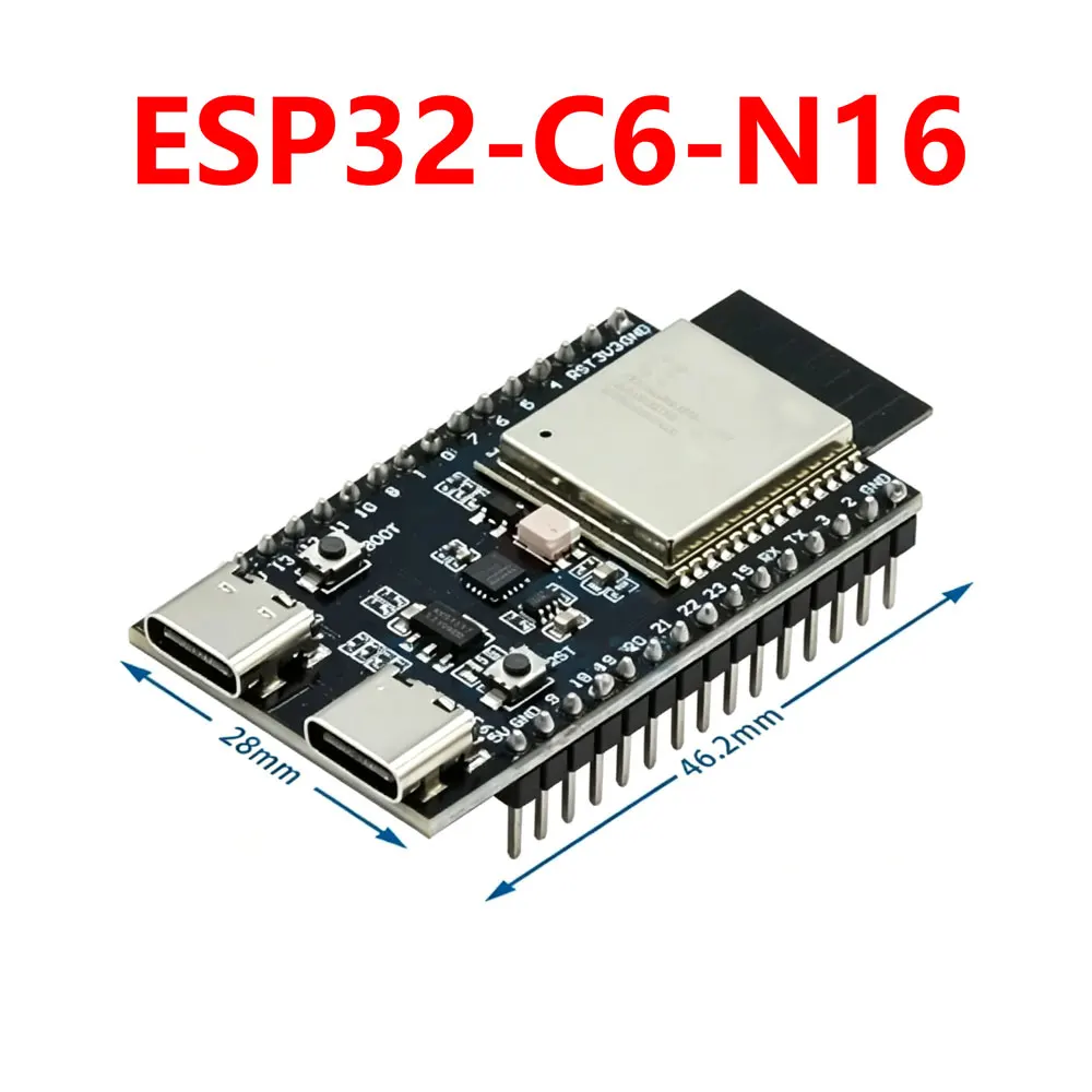 ESP32-C6-N4/N8/N16 WLAN+Bluetooth Internet der Dinge Dual Type-C Entwicklungsboard Core Board ESP32-C6-DevKit C N4R2 für Arduino
