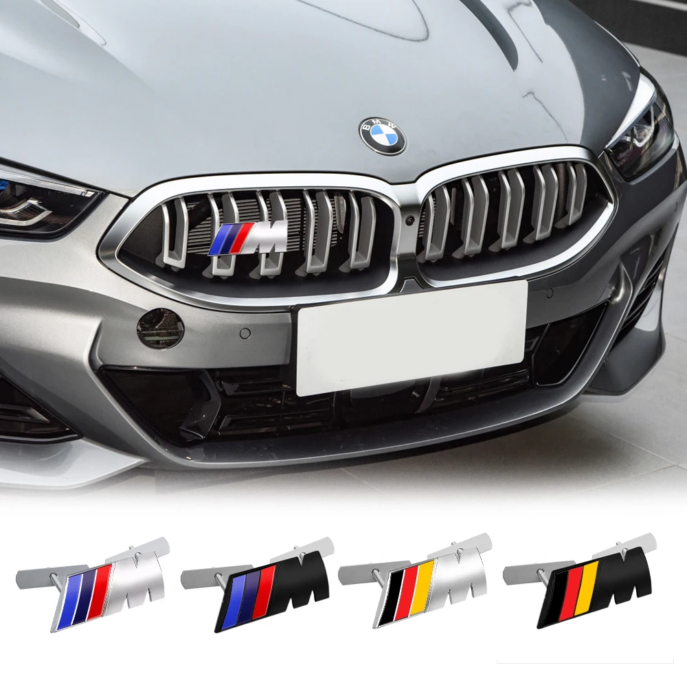 Auto 3D Metal M M3 M5 Logo Car Front Grille Badge Decoration Modification Accessories For BMW M POWER E46 E90 E60 F30 F10 E36 X3