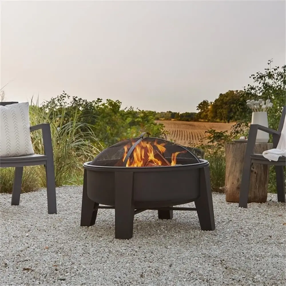 Real Flame Forsyth Wood Burning Fire Pit 360-BLK Black