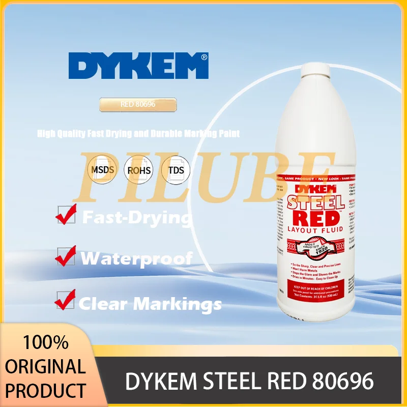 

DYKEM STEEL RED 80696 Промышленная маркировочная краска для металлических и стальных поверхностей Прочный, быстросохнущий, водонепроницаемый, оригинальный продукт