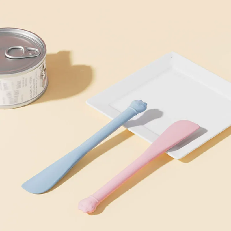New popular multi-purpose pet feeding spoon with can opener seal cover, long handle, used for canned food for dogs and cats