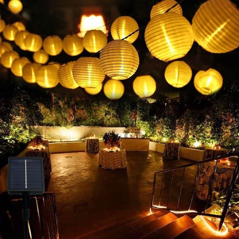 10/20LED Outdoor Solar Lantern Light String IP65 Waterproof Lights for Camping Gazebo Porch Backyard Evening Party Mood Lighting