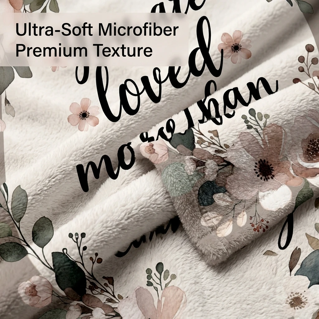 Dusty Pink & Sage Floral Wreath Flannel Throw Blanket, 