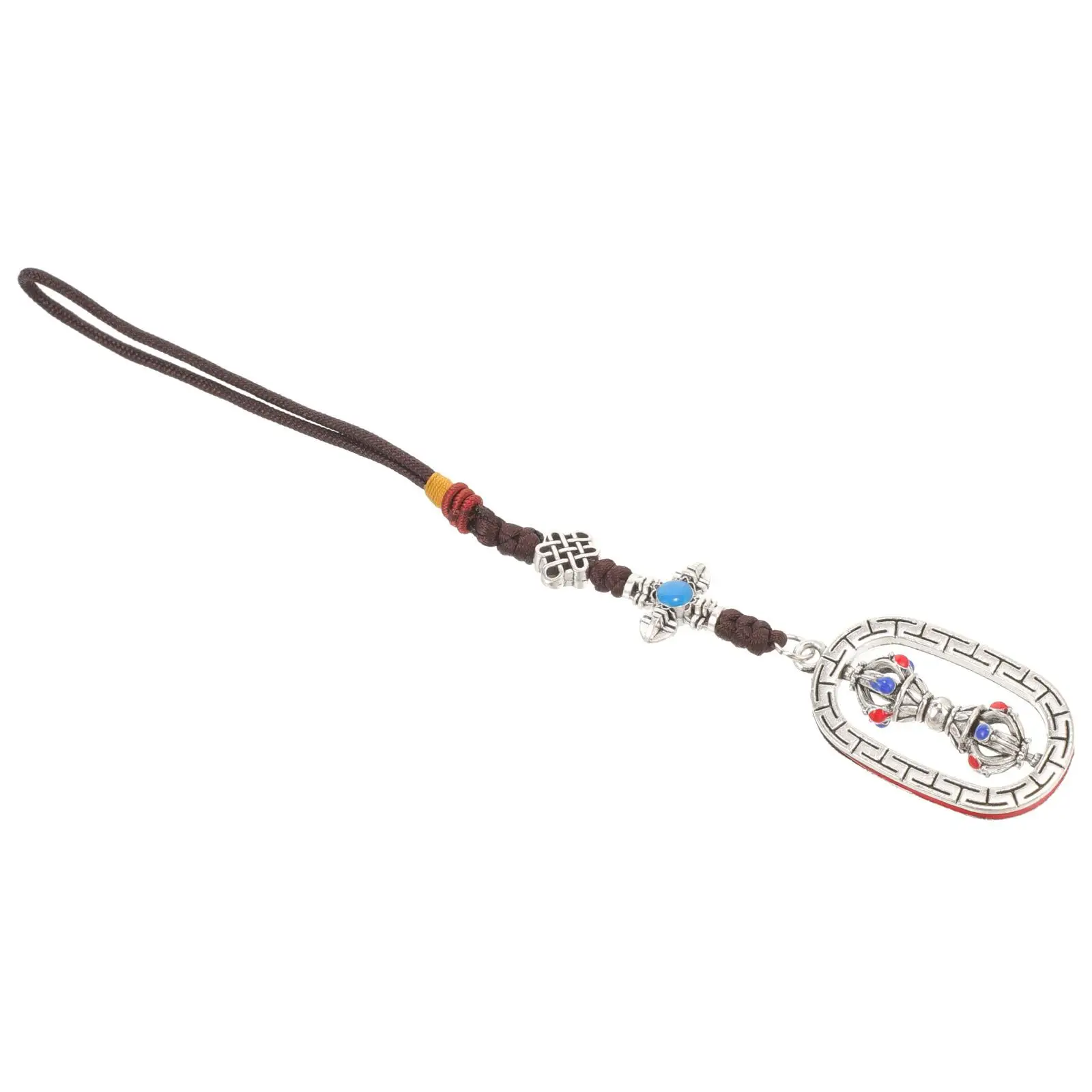 

Prayer Wheel Pendant Locket Bag Nationality Tibetan Style Hanging Ornament Decor Car Alloy Interior