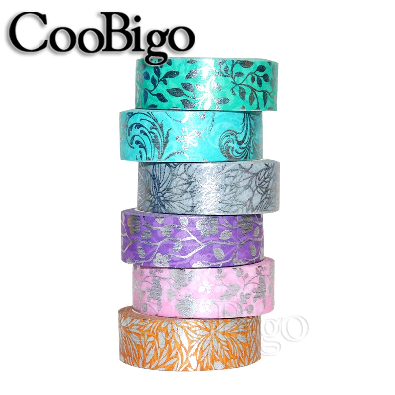 1Set Bronzing Washi Tape Decor Masking Tapes Adhesive Sticker Photo Album Scrapbooking Stationery Diary Gift Wrapping DIY Crafts