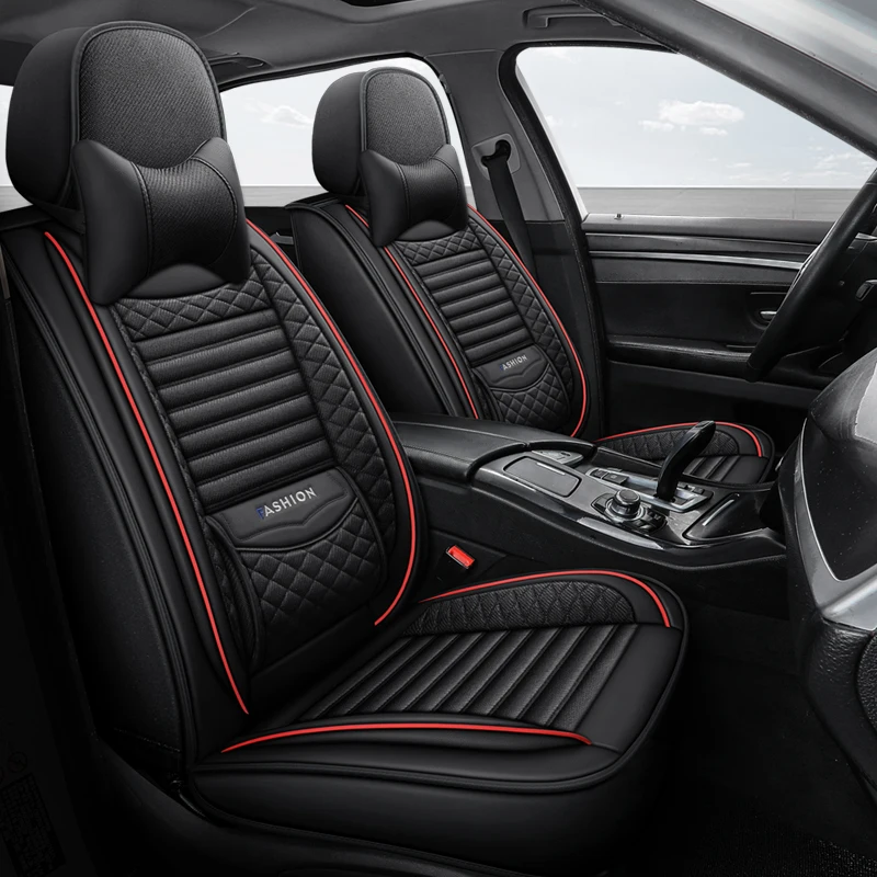 (Comfort Edition) Front Double Seat, Equipped with 2 Comfortable Headrests, Luxurious Linen Full-Cover Car Seat Covers, Universal, Breathable, Comfortable, Wear-Resistant, Suitable for All Seasons, Fits the Seat Well, Fashionable and Aesthetically Pleasing, with Three-Dimensional Side Support, Airbag Compatible, Enhances Driving Experience, Suitable for Various Models Such as Sedans, Suvs, Trucks