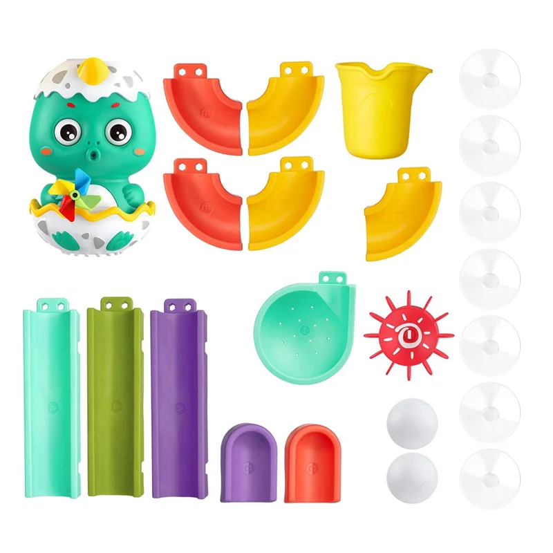

ODIES-Dinosaur Water Slide Bath Set For Toddlers, DIY Track With Balls For Bathtub Fun, Ideal Gift For Boysand Girls,
