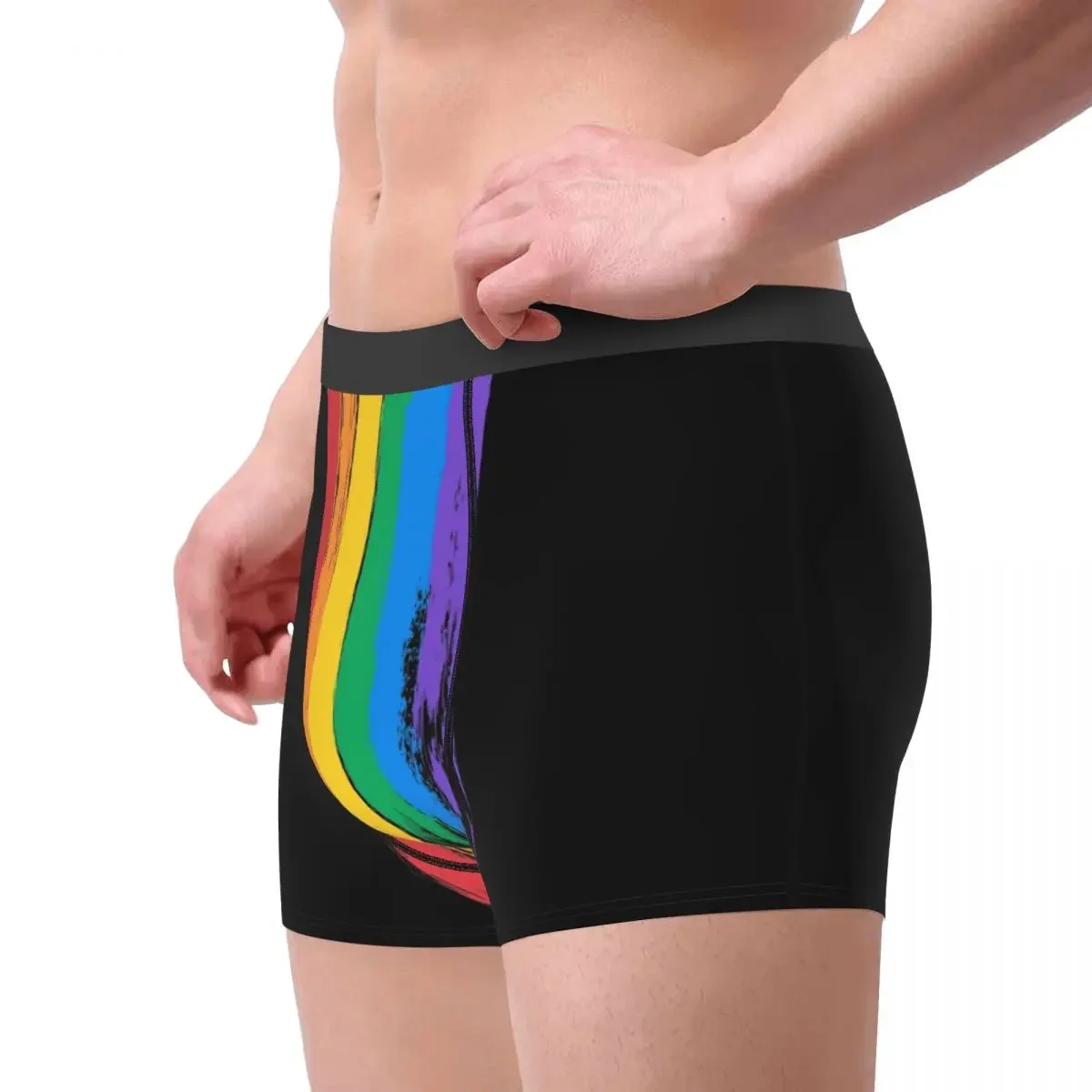 Men Boxer Shorts Panties Pride Flag LGBT Soft Underwear LGBTQ Queer Lesbian Gay Bisexual Asexual Male Funny S-XXL Underpants