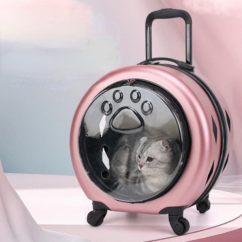 Pet Trolley Case Pet Shoulder Bag Transparent Cat Bag Air Box Dog Out Breathing Cat Travel Carry Transport Portable Bubble Box