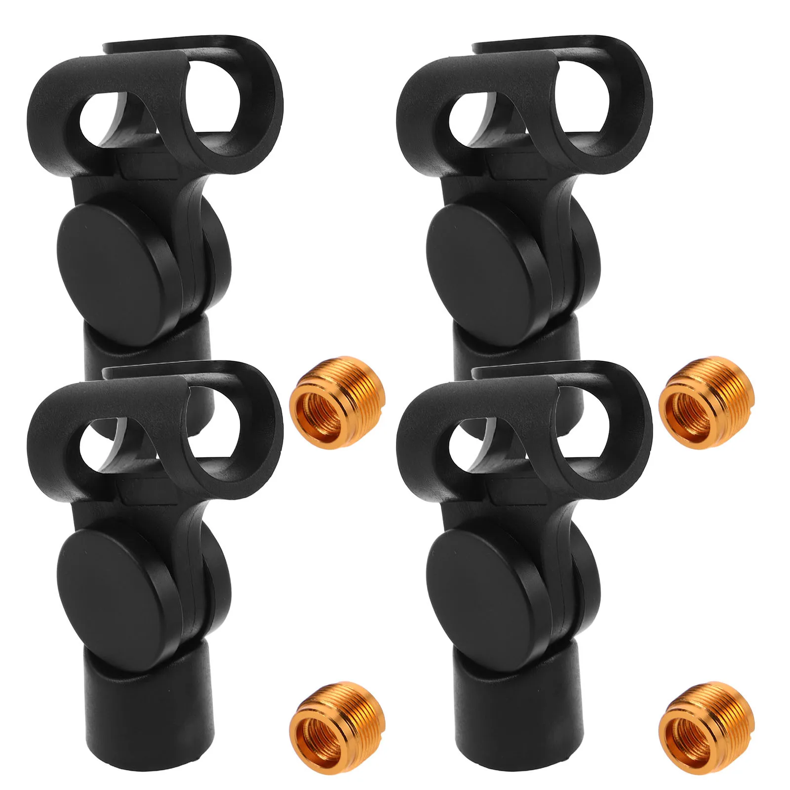 

4pcs Microphone Clips With Adapters Universal Mic Clip Holder For Broadcast Podcast Adjustable Shockproof Mic
