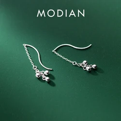 Modian Hot Sale Real 925 Sterling Silver Swing Bell Long Tassel Drop Earrings For Women & Female Fashion Sterling Silver Jewelry