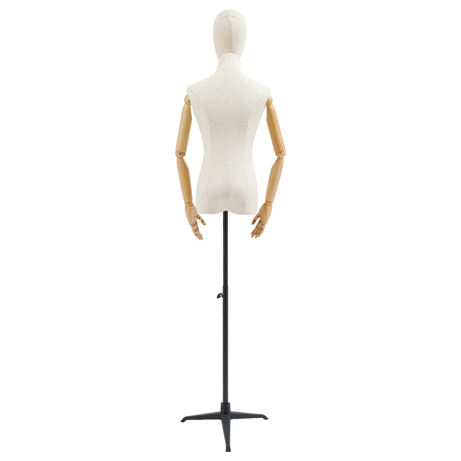 65-120cm Verstellbare Damen-Schaufensterpuppe mit Schwarzem Dreieckigem Standfuß, Geeignet für Boutiquen, Bekleidungsgeschäfte, Schaufenster – Detail 7