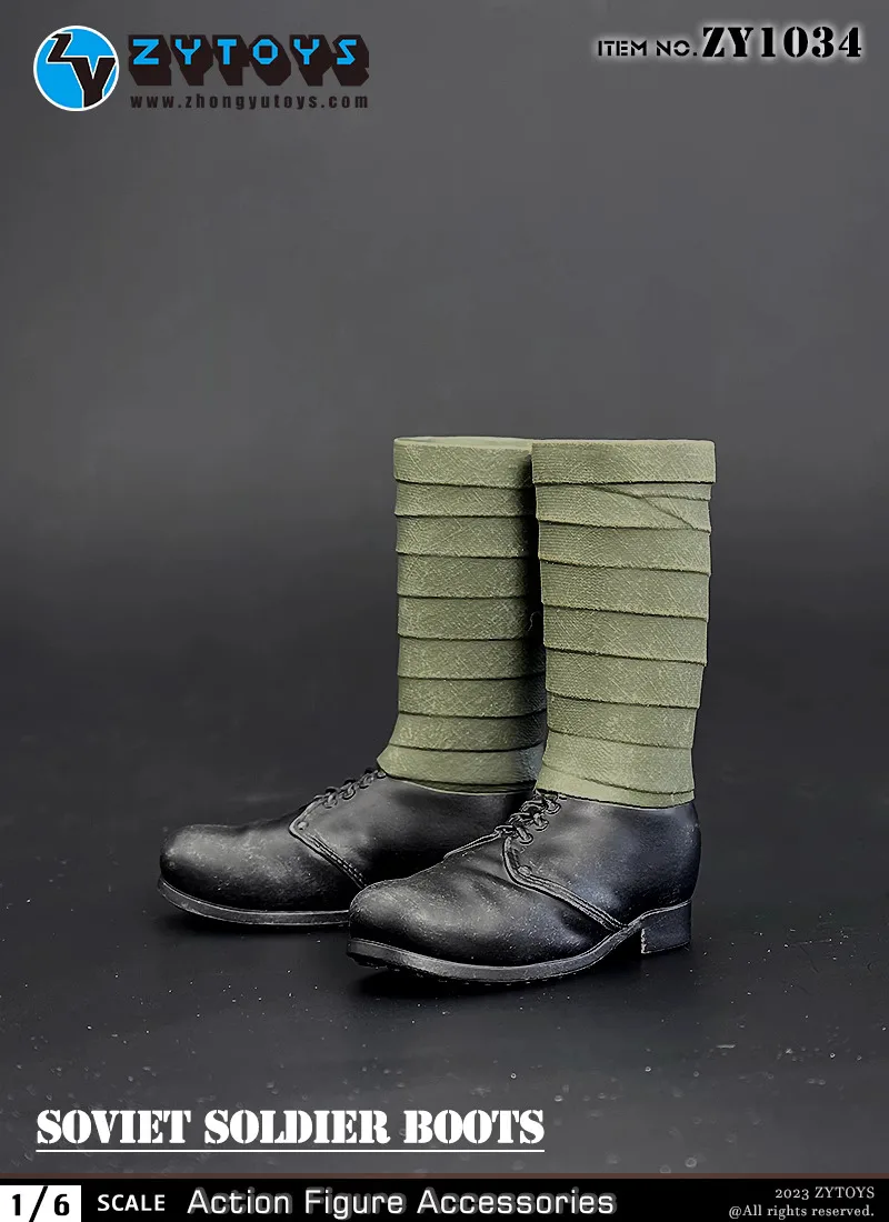 1/6 ZYTOYS ZY1034  WWII Series High Hollow Shoe Boots with Leg Bandage PVC Material For 12" Action Figure Collectable DIY