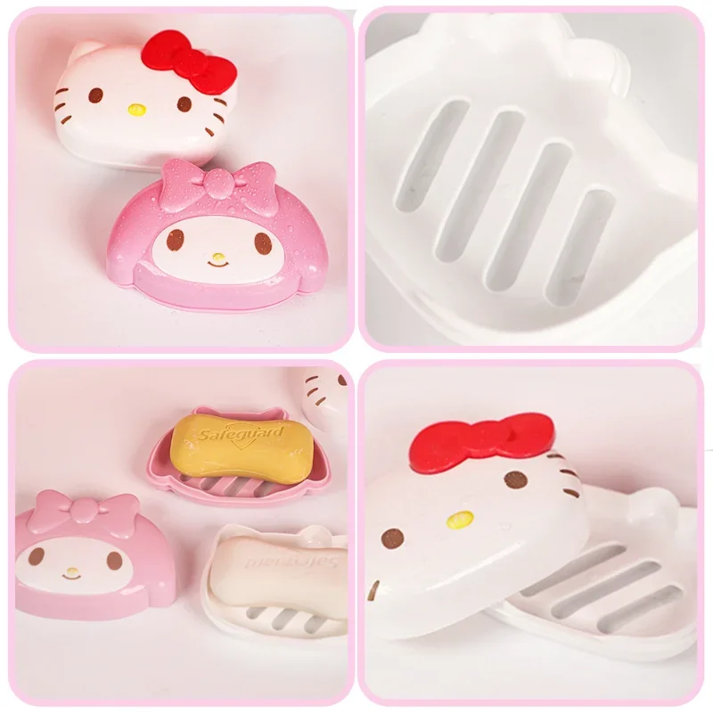 Sanrio Soap Box Cute Hello Kitty My Melody Wysokiej jakości modny domowy zlew łazienkowy z pokrywą odpływu Mydelniczka do prania Prezent