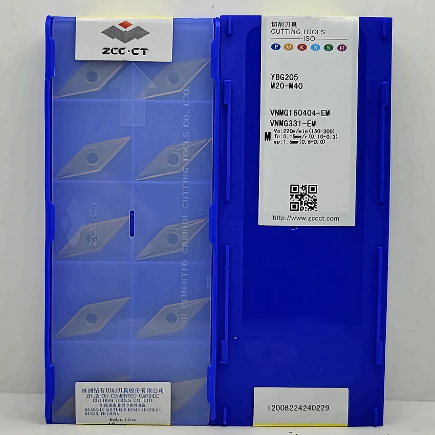 VNMG160404-EM YBG202/VNMG160404-EM YBG205/VNMG160404-EM YBM153/VNMG160404-EM YBG205H ZCC.CT insertos de carburo CNC herramientas de torneado