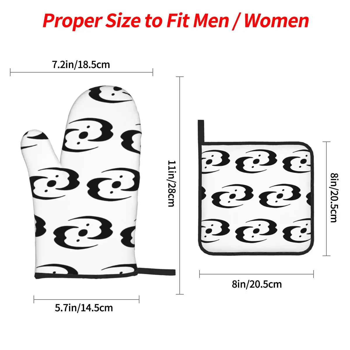 Bionicle Three Virtues Symbol Oven Mitts and Pot Holder Sets of 4 for Baking Kitchen Cooking Grilling Resistant Non-Slip Gloves