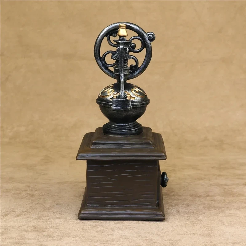 Vintage Coffee Grinder Model Handmade Resin Tabletop Coffee Mill Miniature Cafe Craft Novelty Ornament Bakery Decor Accessories view 6