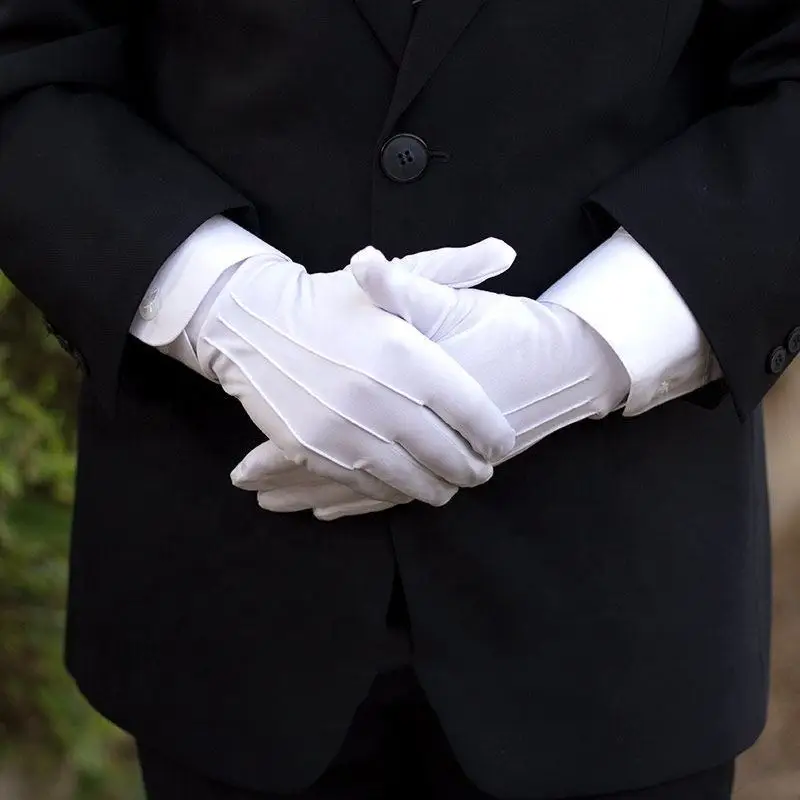 New White Formal Gloves Tactical Gloves Tuxedo Honor Guard Parade Santa Men Inspection Winter Gloves 1Pair