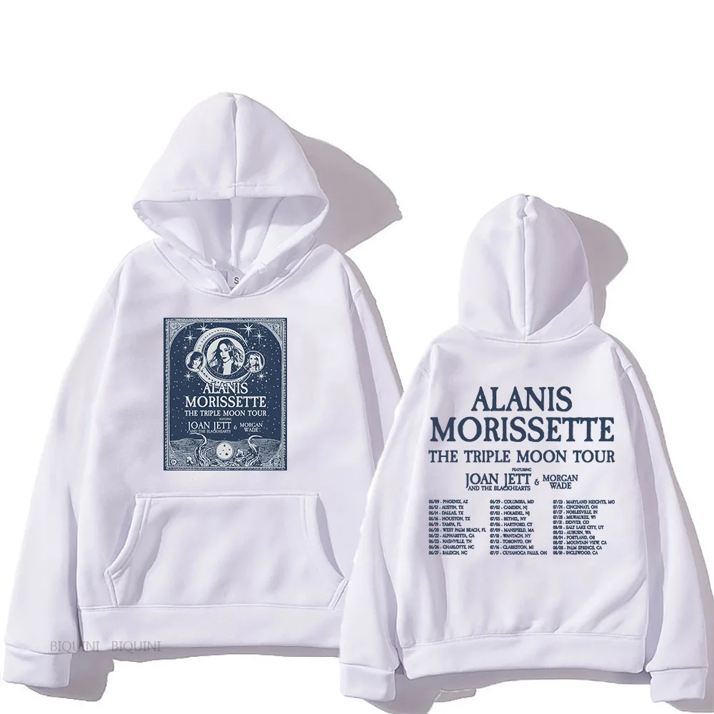 The Triple Moon Tour 2024 Hooded Pullovers Singer Alanis Morissette Graphic Sweatshirt with Pocket Streetwear Men/Women Clothing