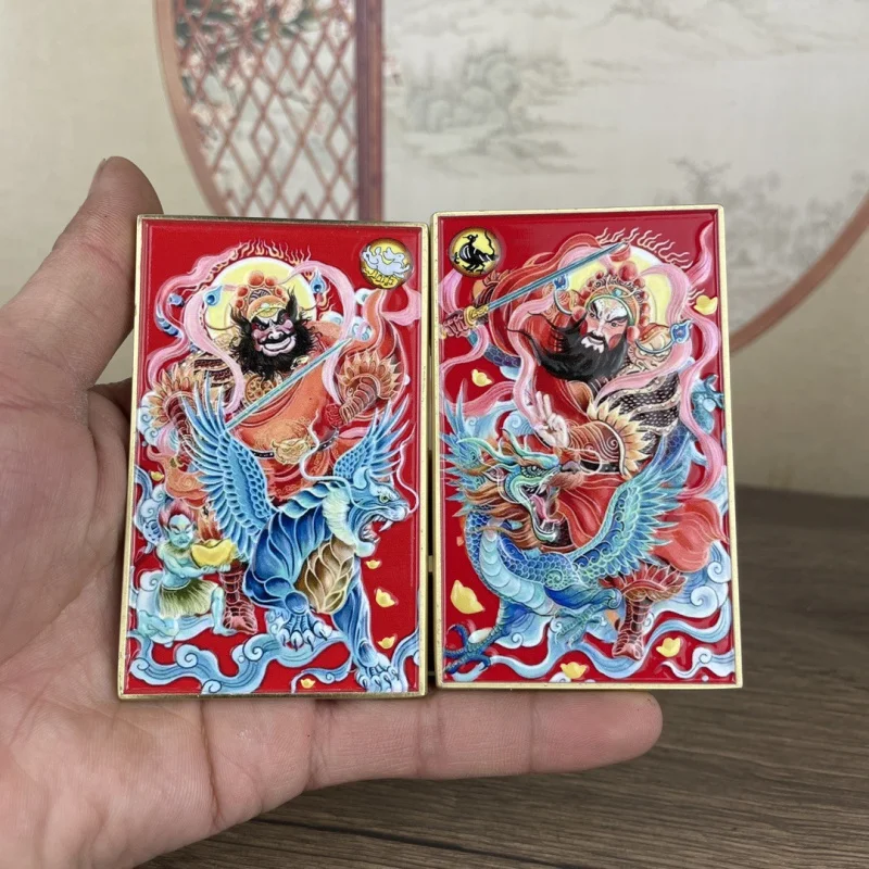 

New Style Painted Qin Shubao and Wei Chi Gong Door Plate Hanging Decoration Year of the Snake Creative Chinese Style Entrance Do