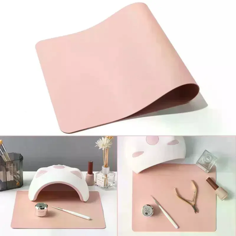 Foldable Nail Art Table Mat PU Leather Studio Desk Mat Nail Armrest Cushion Waterproof Hand Rest Pad Easy Cleaning Manicure Mat