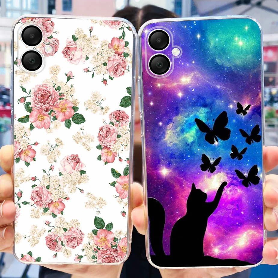 For Samsung Galaxy A06 Case SM-A065F Cute Cat Space Man Painted Cover Soft Slim Phone Case For Samsung A06 A 06 GalaxyA06 Fundas