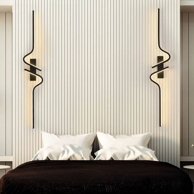 Applique Murale LED Moderne à Rayures pour Salon, TV, Canapé, Arrière-Plan, Minimaliste, Chambre à Coucher, oral et