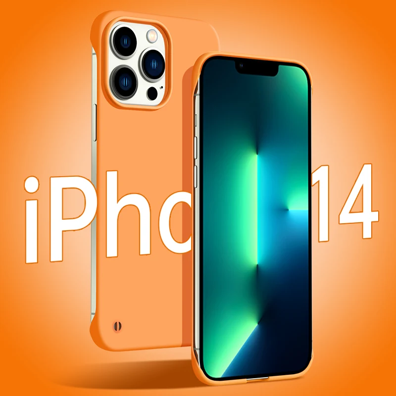 Ultra fino sem moldura pc à prova de choque caso de telefone duro para iphone 15 14 13 12 mini 11 pro max x xr xs se 2 7 8 plus fino capa dura