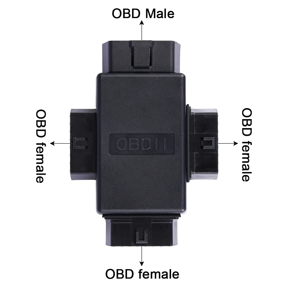 3in1 16 Pin OBD2 Car Connector Plug 1 Male To 3 Female ELM327 Multi-function Plug Diagnostic Cables Tool Car Connector Adapter