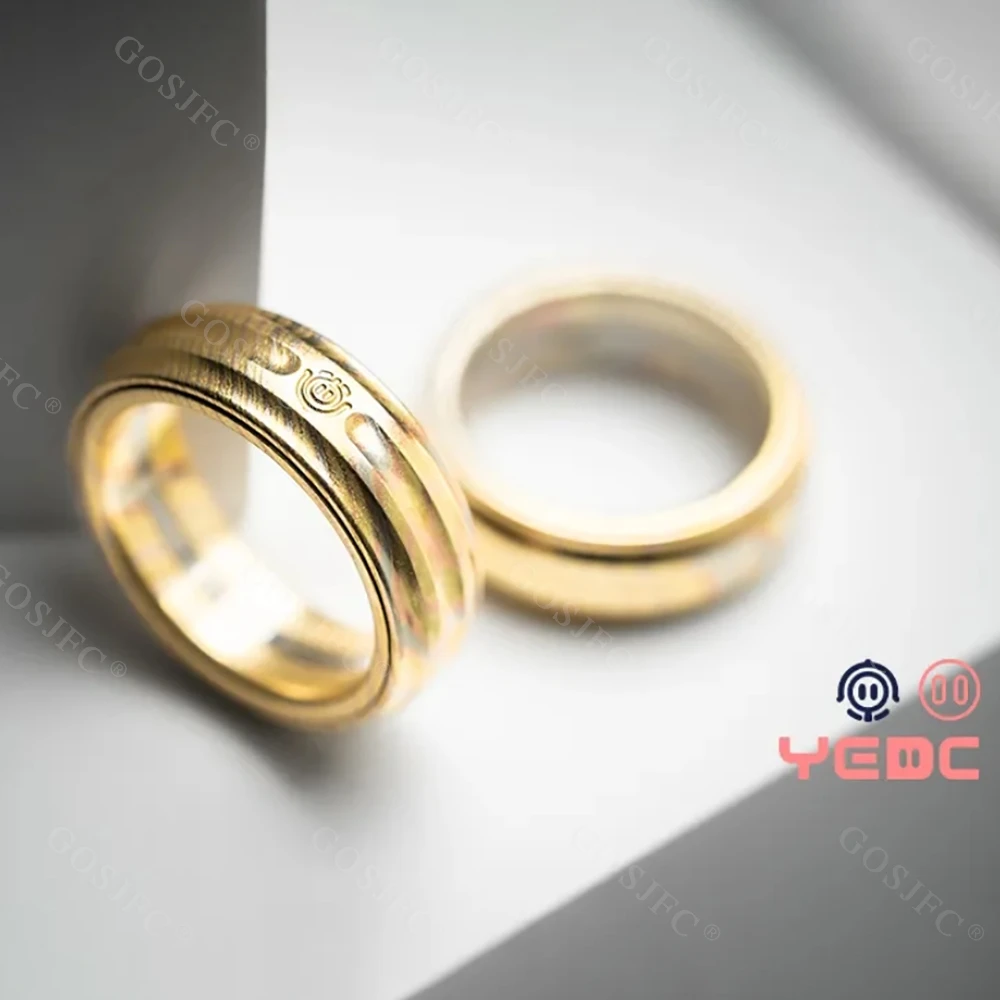 YEDC Mokume Ring Spinner Stress Relief Speelgoed Decoratie Ring Fidget Spinner Fidget Speelgoed voor volwassenen