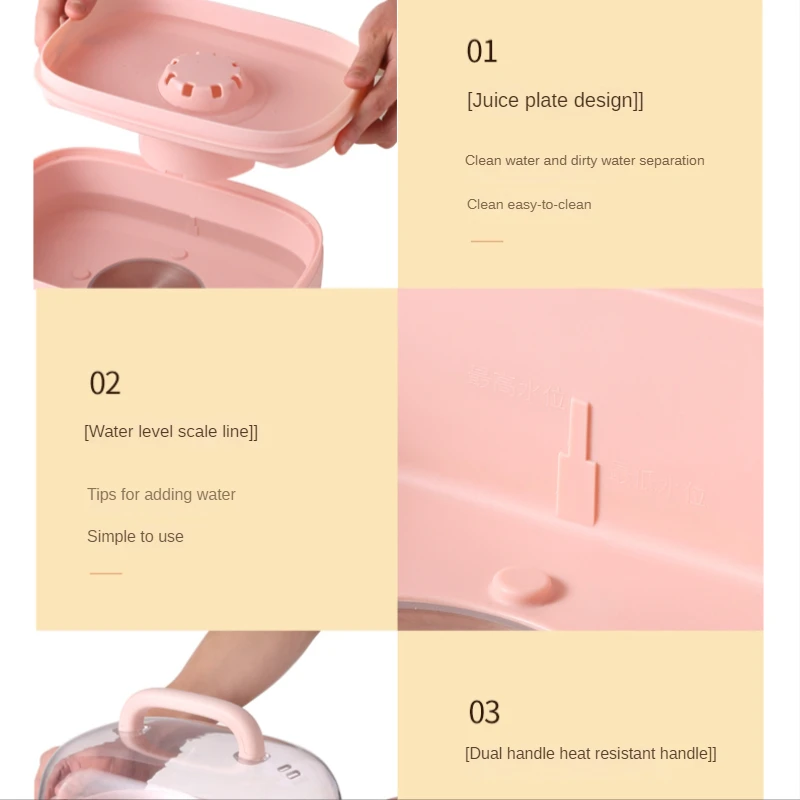 Multi funcional vapor elétrico doméstico pequeno vapor pode ser reservado regularmente mini fogão de dupla camada