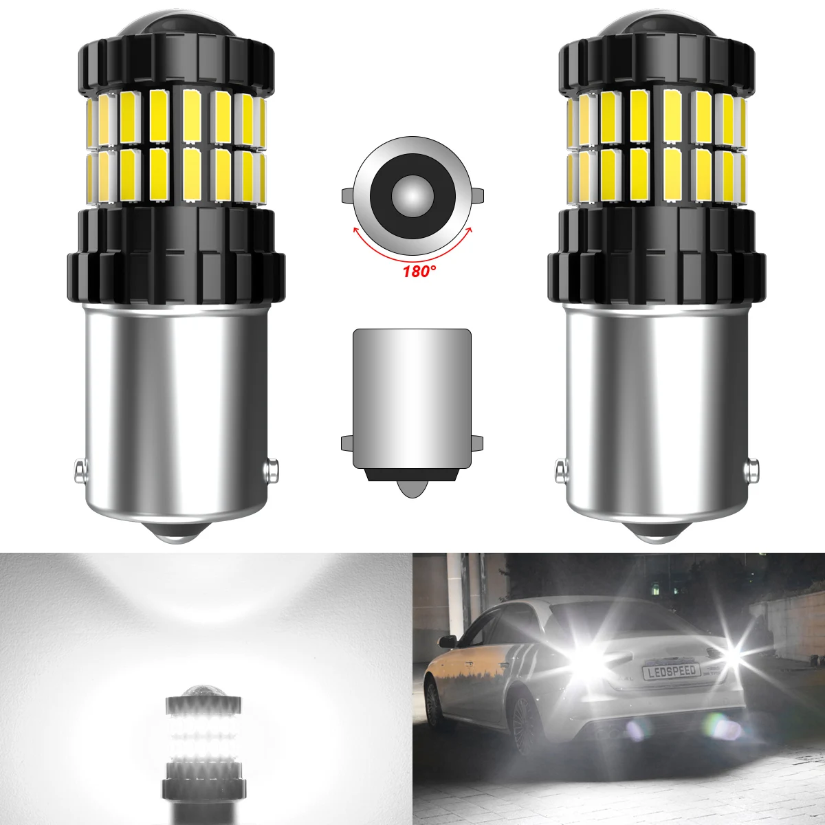 

10Pcs 1156 P21W Ba15s LED Bulb DRL Canbus No Error Parking Position Lights for Audi Skoda Car Reverse Lamp 6500K White