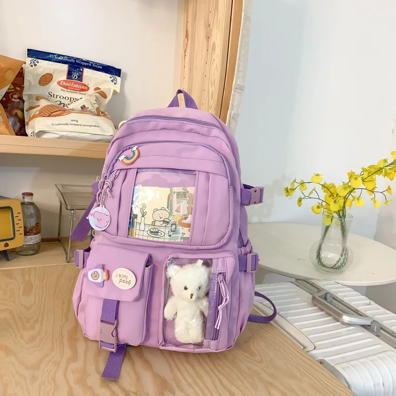 Tas Ransel Estetis Gadis Jepang GC 2026, Tas Sekolah Lucu Untuk Pelajar Remaja Perempuan, Tas Ransel Laptop Wanita Bergaya Harajuku