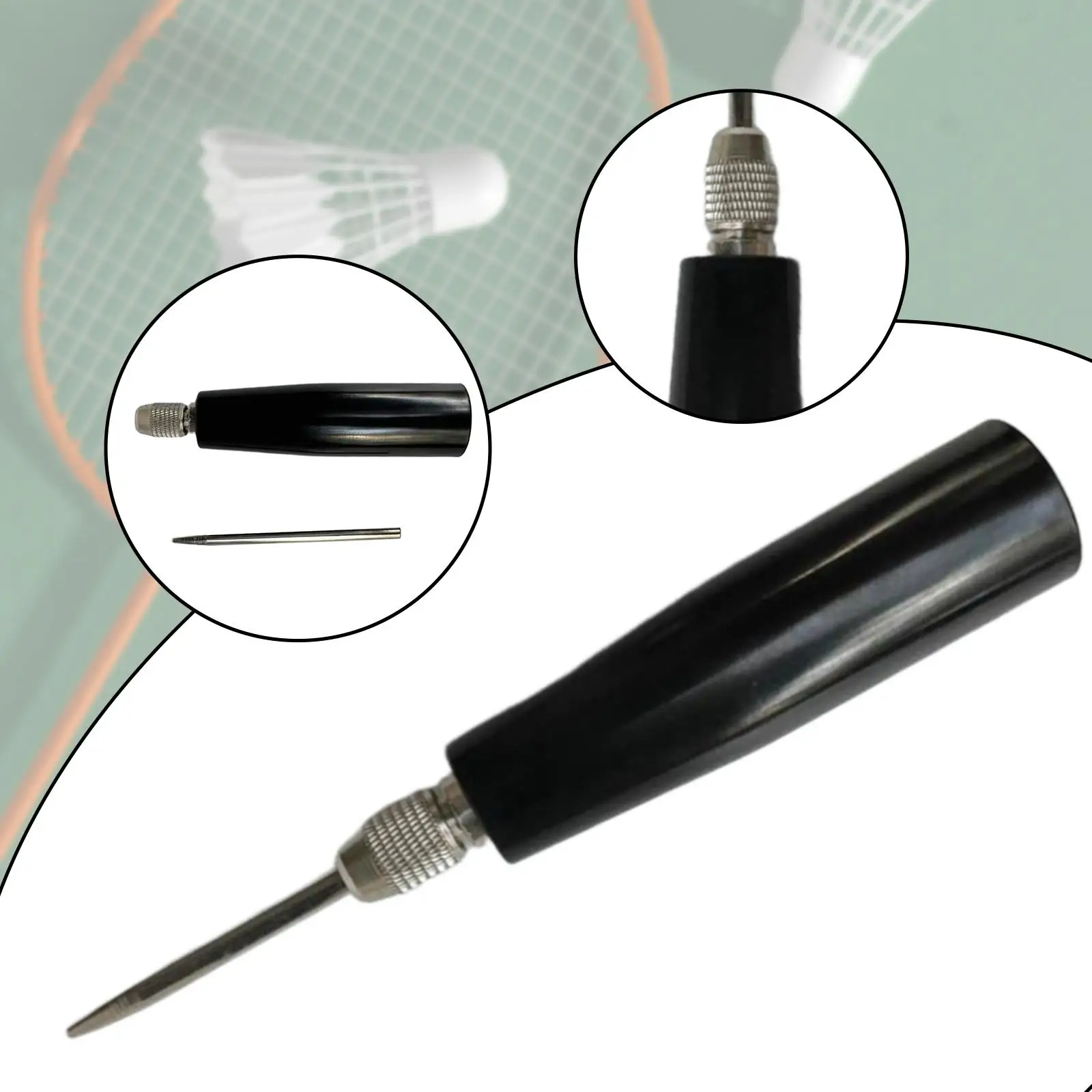 

Прямое шило для натягивания ракетки, теннисная ракетка для бадминтона, длина шила 17,5 см, портативный ручной инструмент, оборудование для натягивания струн