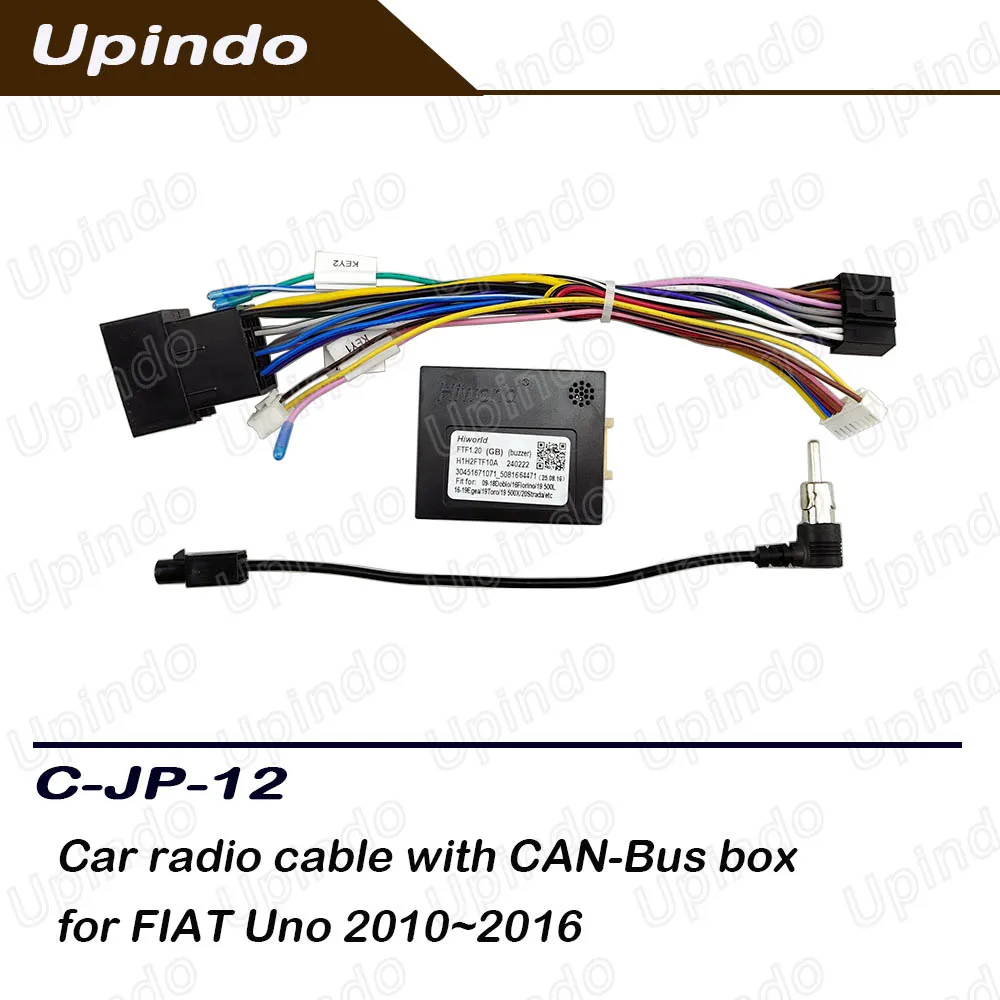

For FIAT Uno 2010-2016 Car Android Radio Wiring Harness, 16 Pin CAN Bus Adapter Cable & Power Connector