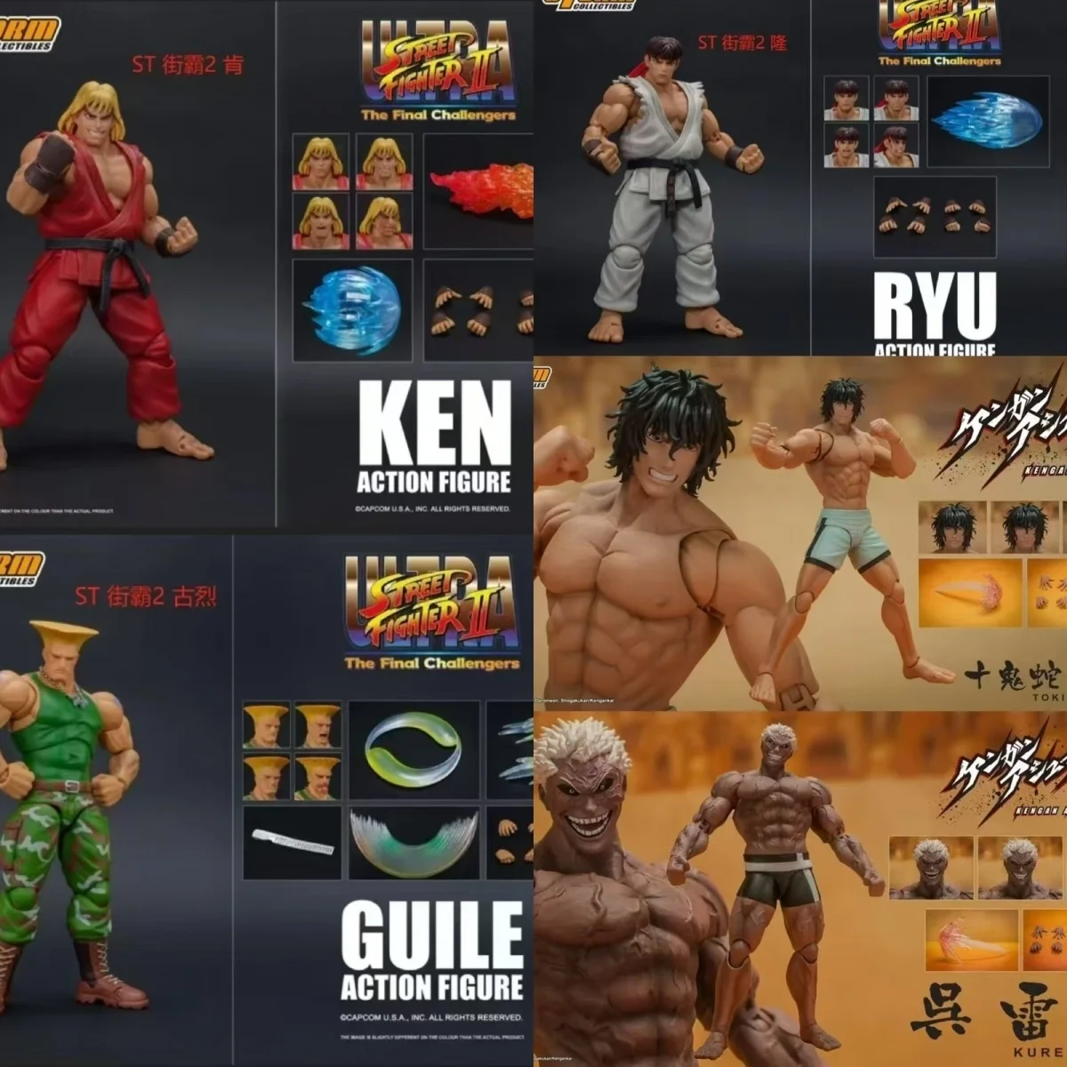 Ko Street Fighter Figur Ken Ryu Patung Aksi Guile Storm Mainan Figur Anime Ko Patung Pvc Model Dekorasi Meja Hadiah Mainan