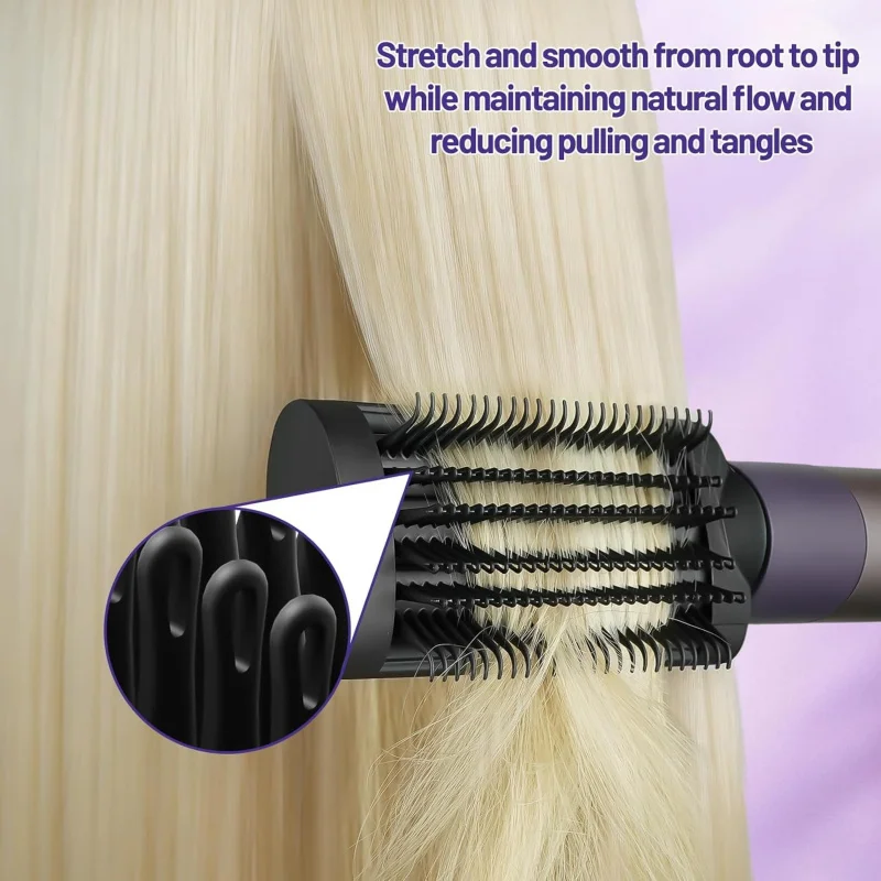 Smooth Glide Anti-Tangle Loop Brush Portable Hair Styling Comb Hot Air Hair Tool Accessory Detangle Straighten Curly Thick Hair