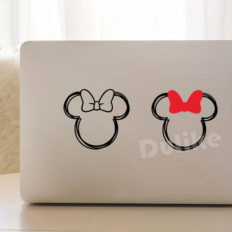 Mickey and Minnie Sketch Vinyl Sticker Car Truck Window Decals, Magical Cartoon Couple Decals For Laptop Cup Decor