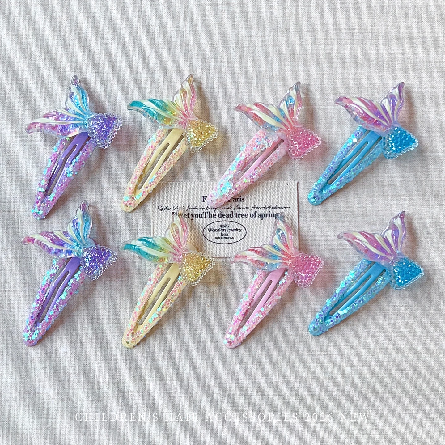 2026 Neu 2er-Set Boho Meerjungfrauenflossen-Haarspangen mit Glitzer-Pailletten, schmerzfreie Haarspangen für Baby-Mädchen, Ozean-Accessoires, Geschenk – Detail 5