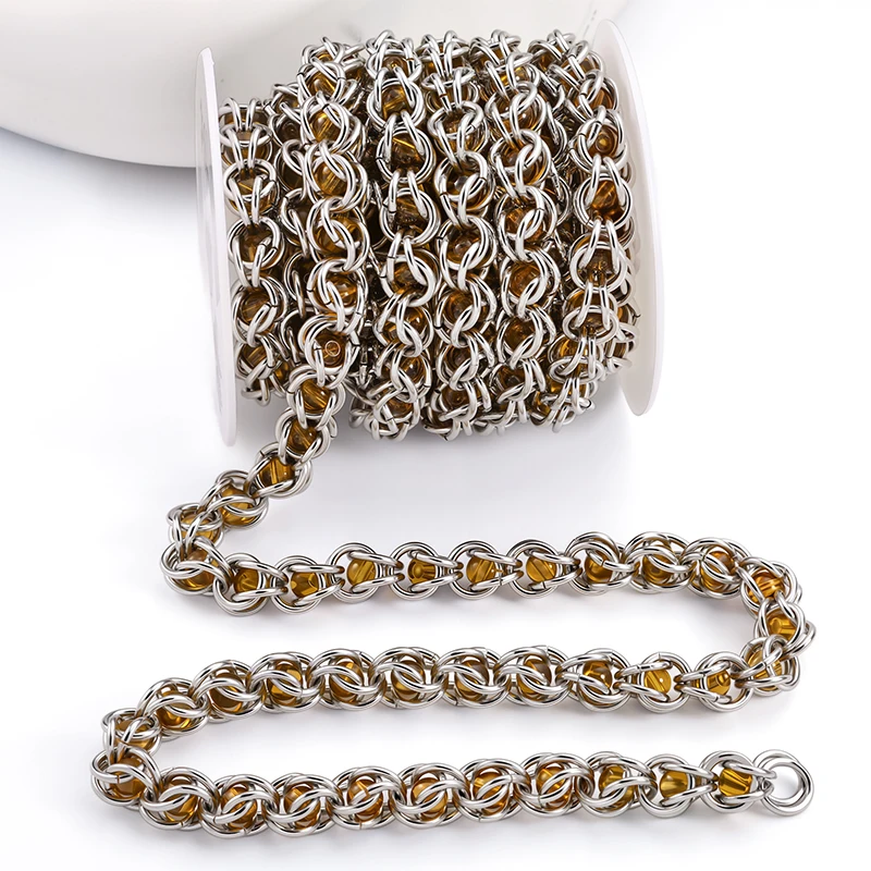 1Meter 10mm Stainless Steel Charms Beads Craft Chains for Jewelry Making DIY Necklaces Bracelets  Keychain Accessories Supplies