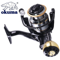 Newest OKUMA HE1000-7000 Fishing Reel Metal Ball Grip Spinning Reel 5.2:1 Metal Reel Cup 12KG Max Drag