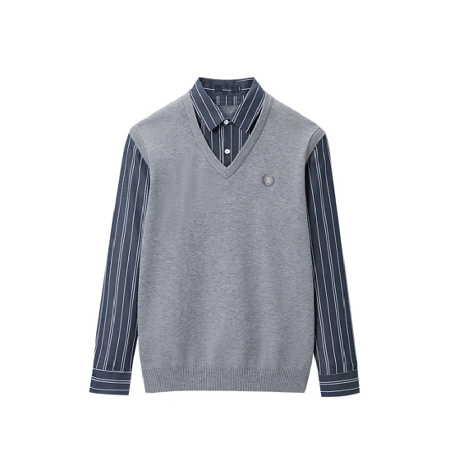 

Мужской вязаный свитер HL2376 Sea Series с откидным воротником, тонкий повседневный осенний верхний свитер из полиэстера, вискозы, модифицированный акриловый нейлон