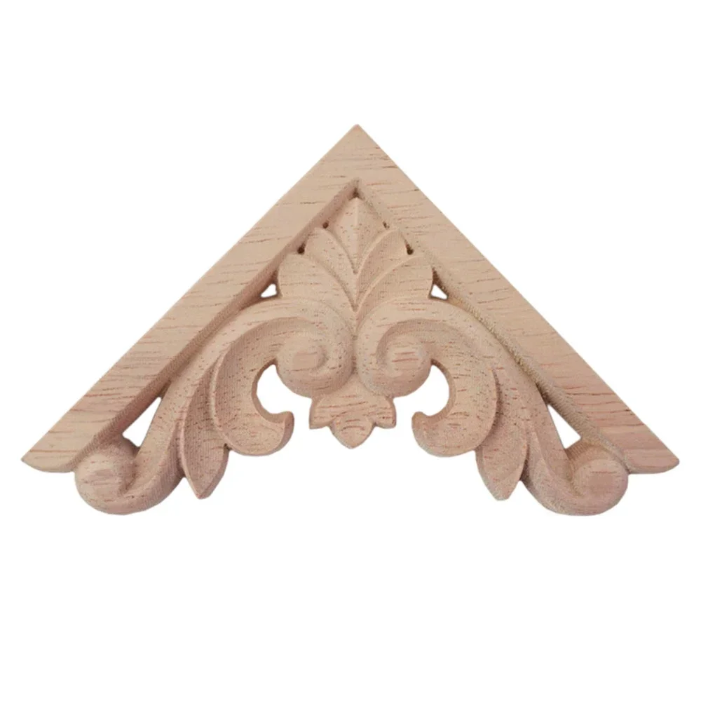 10PCS 6/8/10cm Carved Unpainted European Exquisite Floral Furniture Window Corner Wooden Applique Figurines Vintage Home Decor
