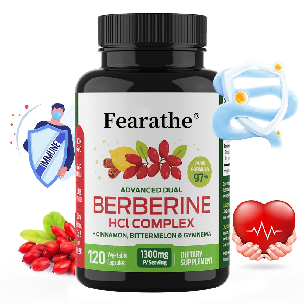 

Berberine Supplement - with Cinnamon, Provides Cardiovascular and Gastrointestinal Immune Support, Promotes Digestive Health